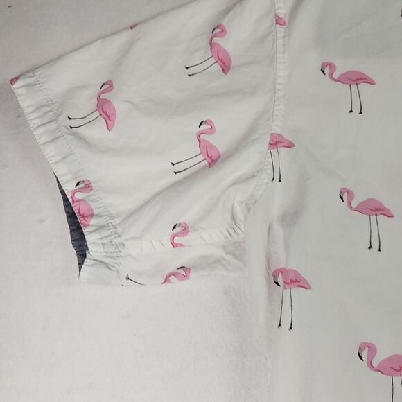 Monument Clothing Co 2X Flamingo Button Down Hawaiian Shirt Casual Short Sleeve - Picture 6 of 12